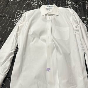 Freshly dry cleaned white Paul Fredrick shirt.  17.5-37